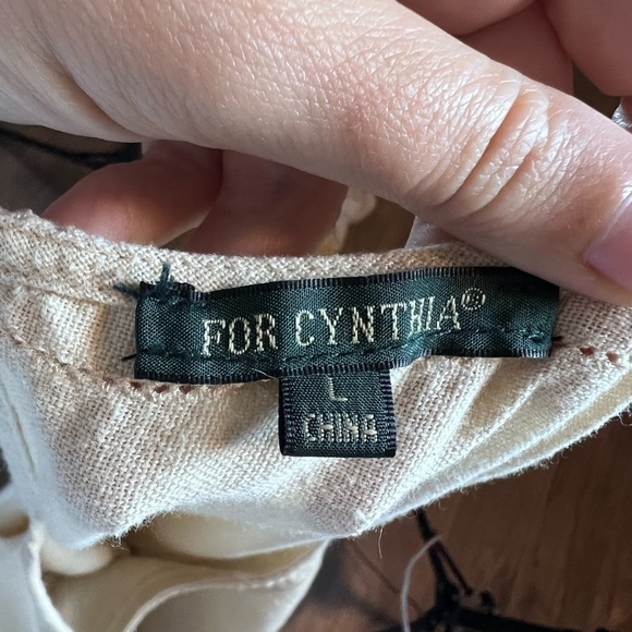 For Cynthia Linen Blend Handkerchief Hem Dress - Picture 5 of 7